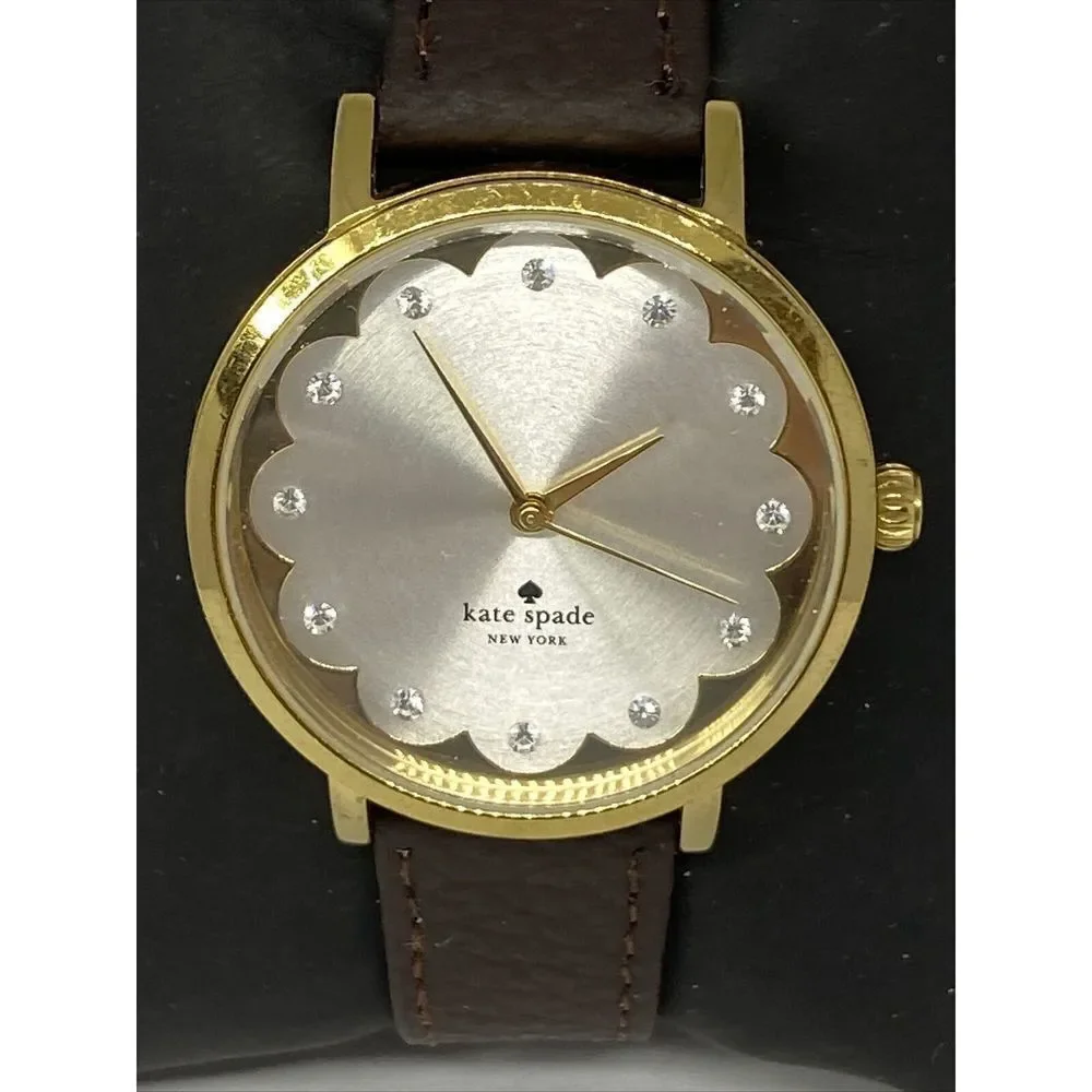 Kate Spade New York 0586 Women's Brown Leather Silver Analog Dial Watch XX572